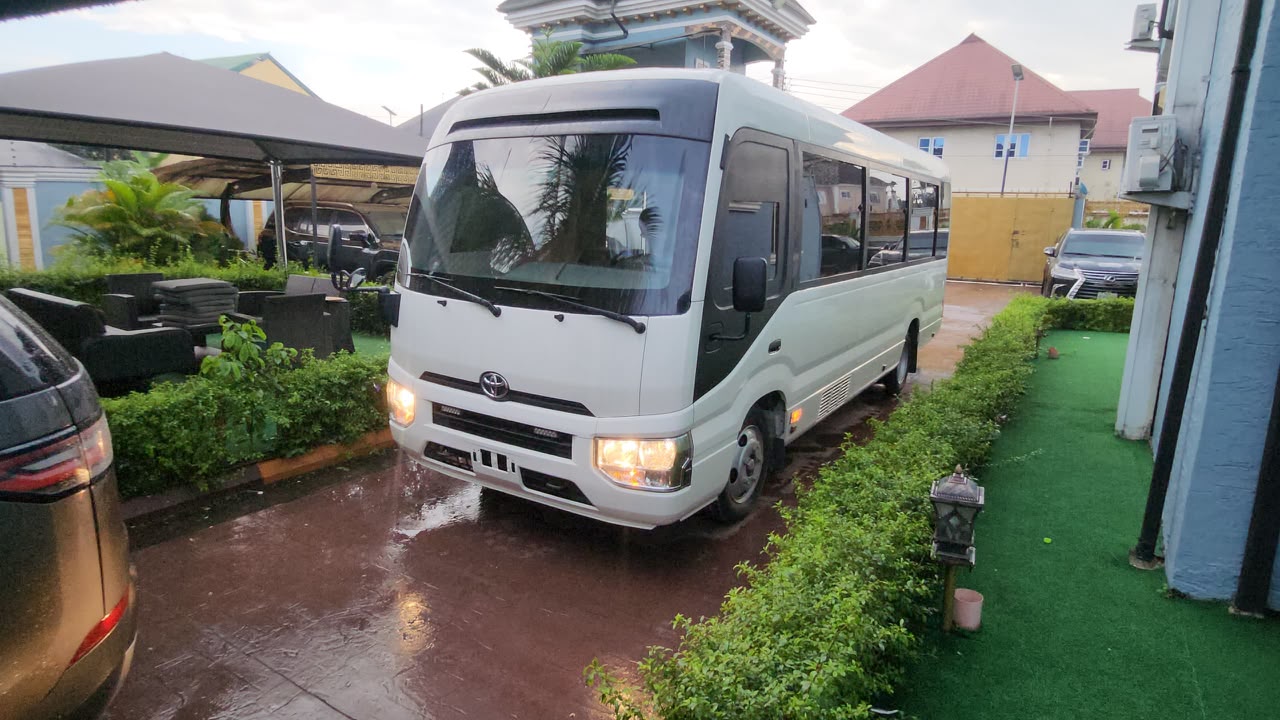 Bulletproof Armoured Coaster Bus available for hire in Lagos